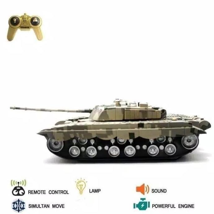 Mainan Mobil Tank Panser Remote Control - RC Tank Battle Military