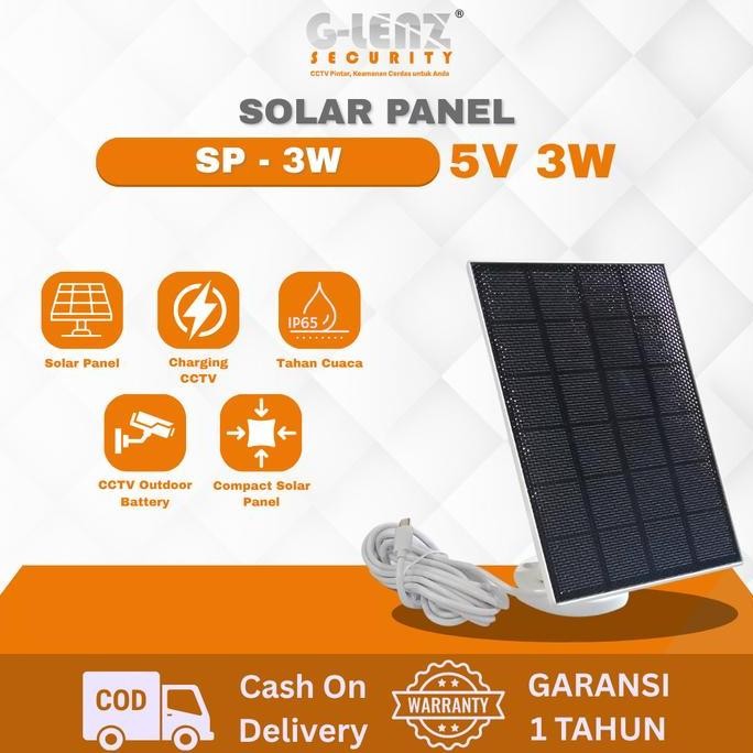 TERMURAH - GLENZ Solar Panel CCTV Outdoor 5V 3W | Solar Panel Batre CCTV Outdoor | Panel Surya Pengi