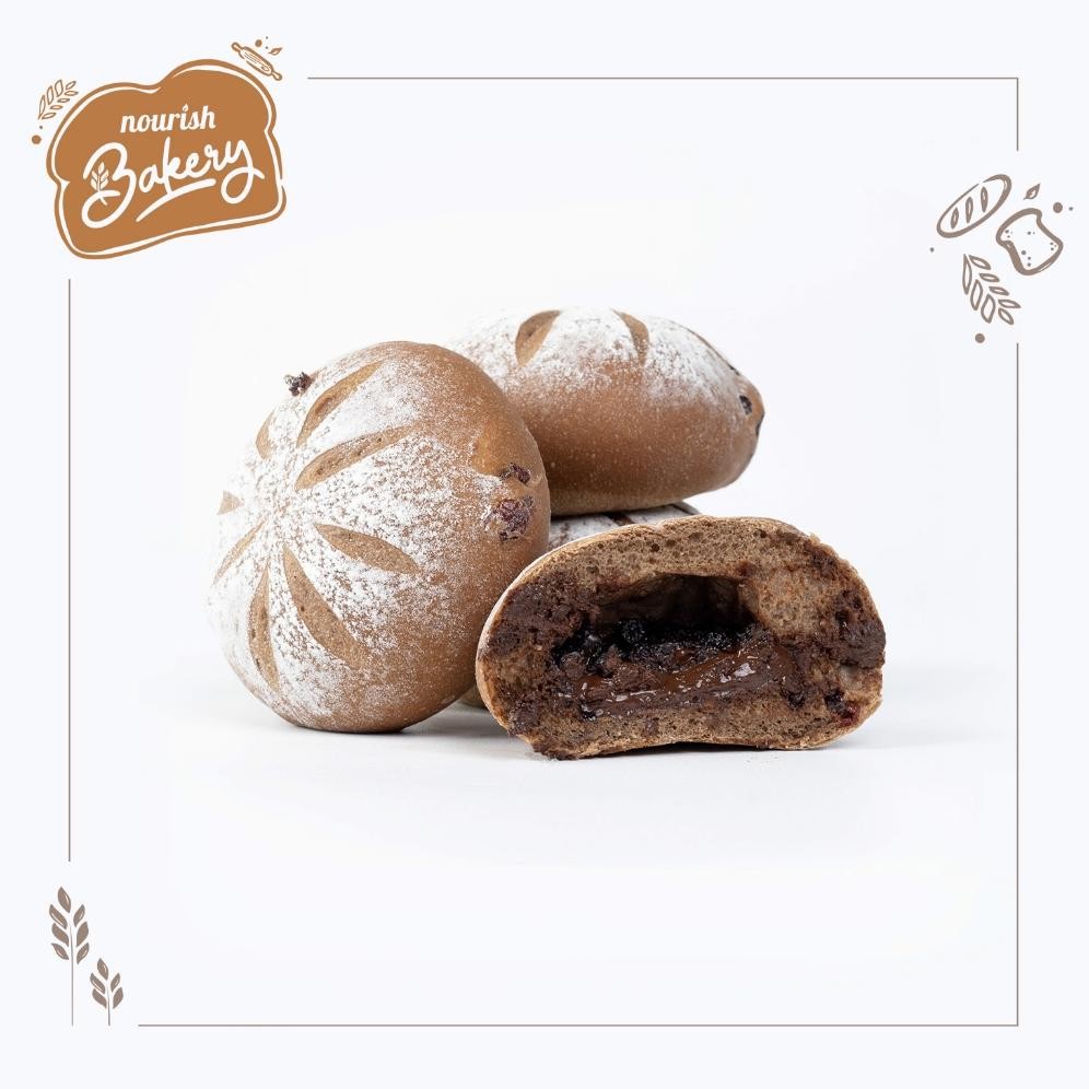 

Vegan Double Choco Cranberry - 100% Sourdough Soft Bread dengan isian coklat & cranberry Nugi