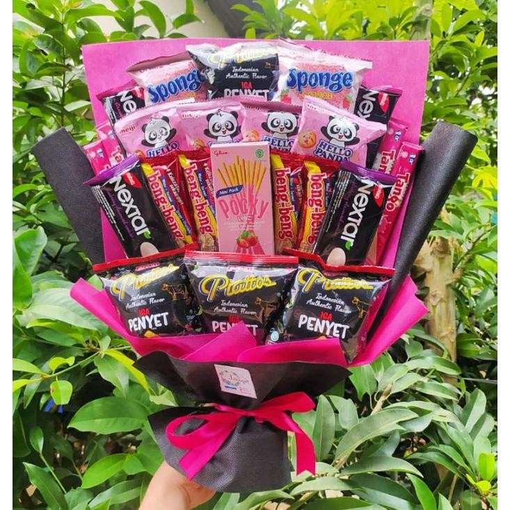 

(B) buket big premium pocky BLACK PINK/paket/bingkisan Snack Ulang Tahun/Ultah/ Wisuda/Kado/Hadiah Nugi
