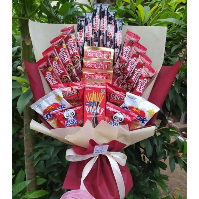 

(S) Buket snack dan kopi/paket/bingkisan Snack Ulang Tahun/Ultah/ Wisuda/Kado/Hadiah Nugi