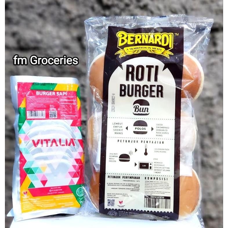 

Paket Roti Burger polos Bernardi & Vitalia Burger Sapi Nugi