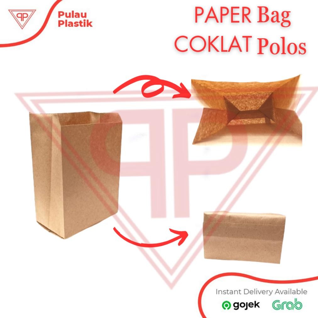 

Paper Bag Kraft 12.5x8x22.5 / Kantong Kertas Coklat Polos / Paper Bag Souvenir / Isi 100pcs Nugi