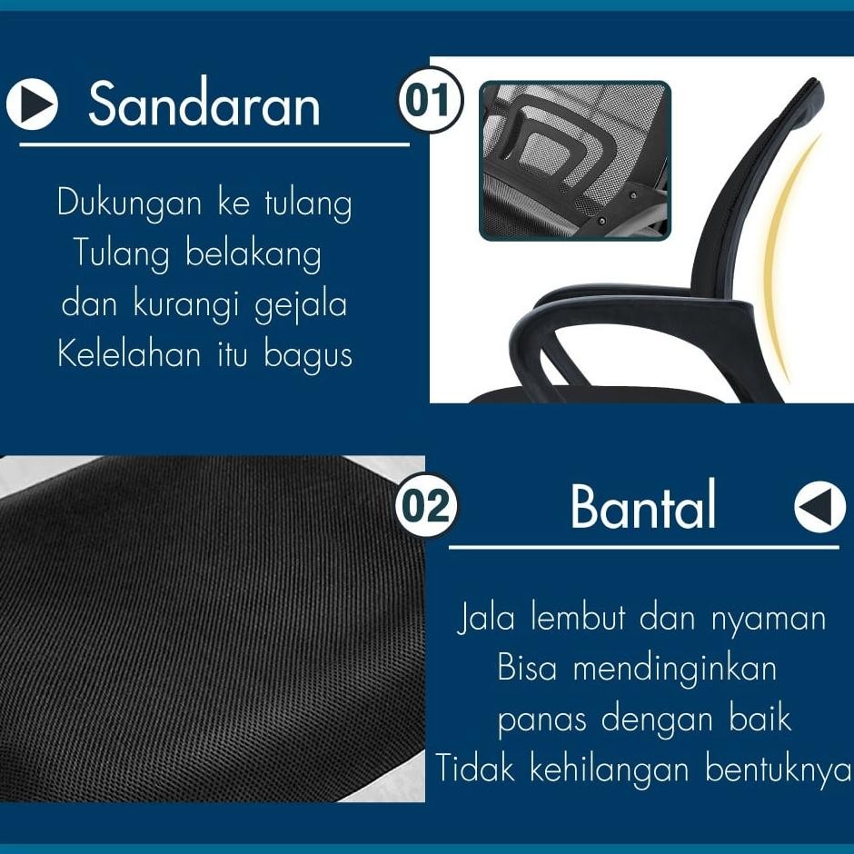 KURSI KANTOR SATU SET DENGAN MEJA KERJA / MEJA KOMPUTER MINIMALIS / KURSI JARING DAN MEJA KERJA MINI