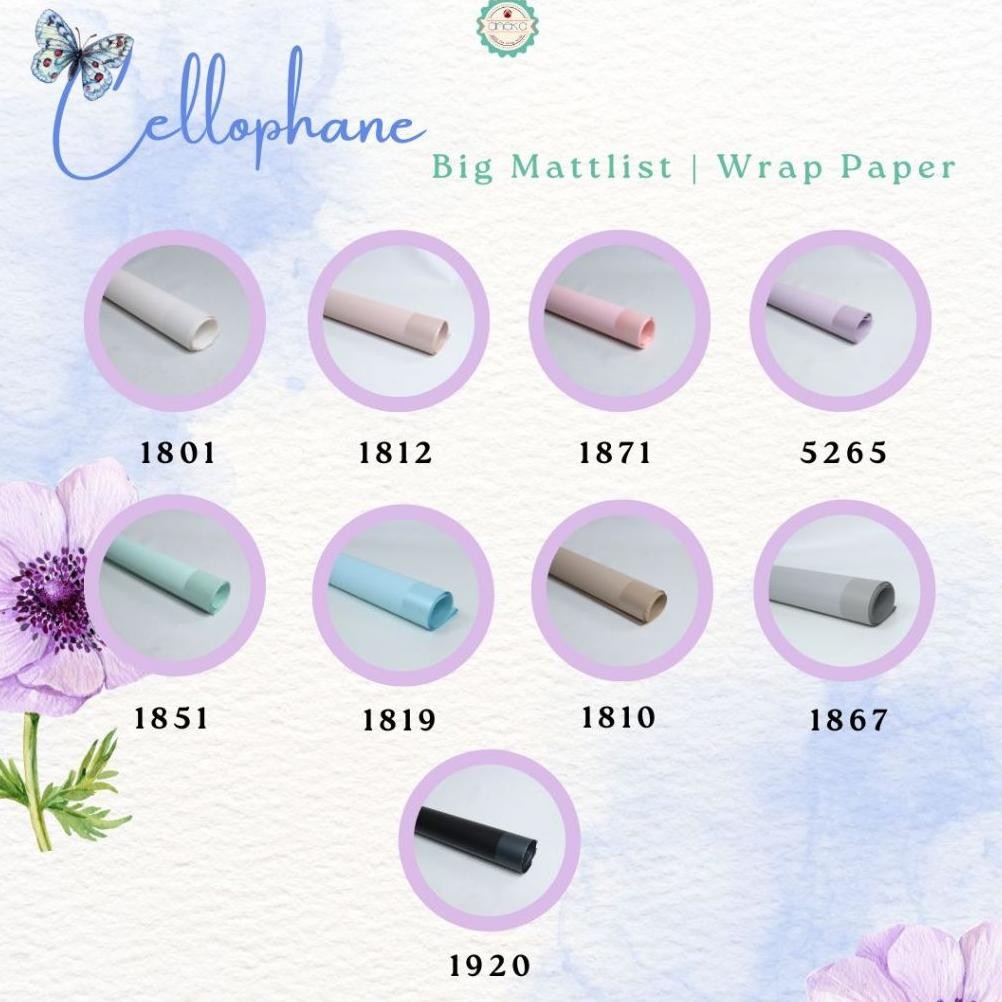 

ANEKA - [ 20 Lembar ] Kertas Cellophane Buket Bunga [Big Matt LIst] Flower Wrapping Paper Celophane Nugi
