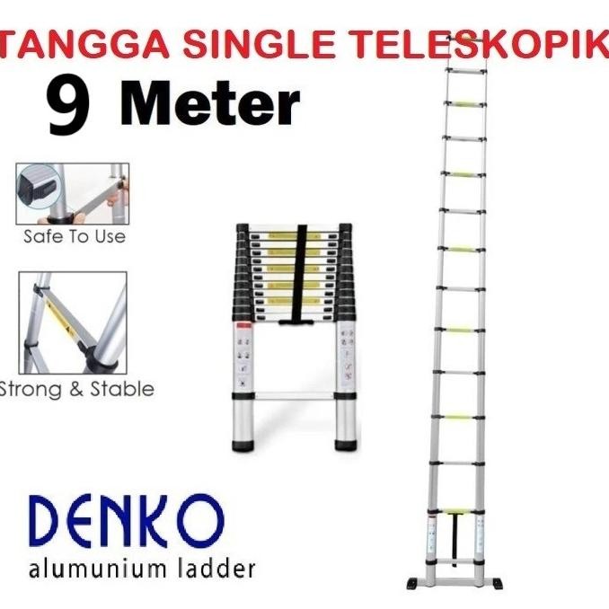 Terlaris Denko Tangga Teleskopik 9 Meter Single Telescopic Ladder Tangga 9M / 9 M