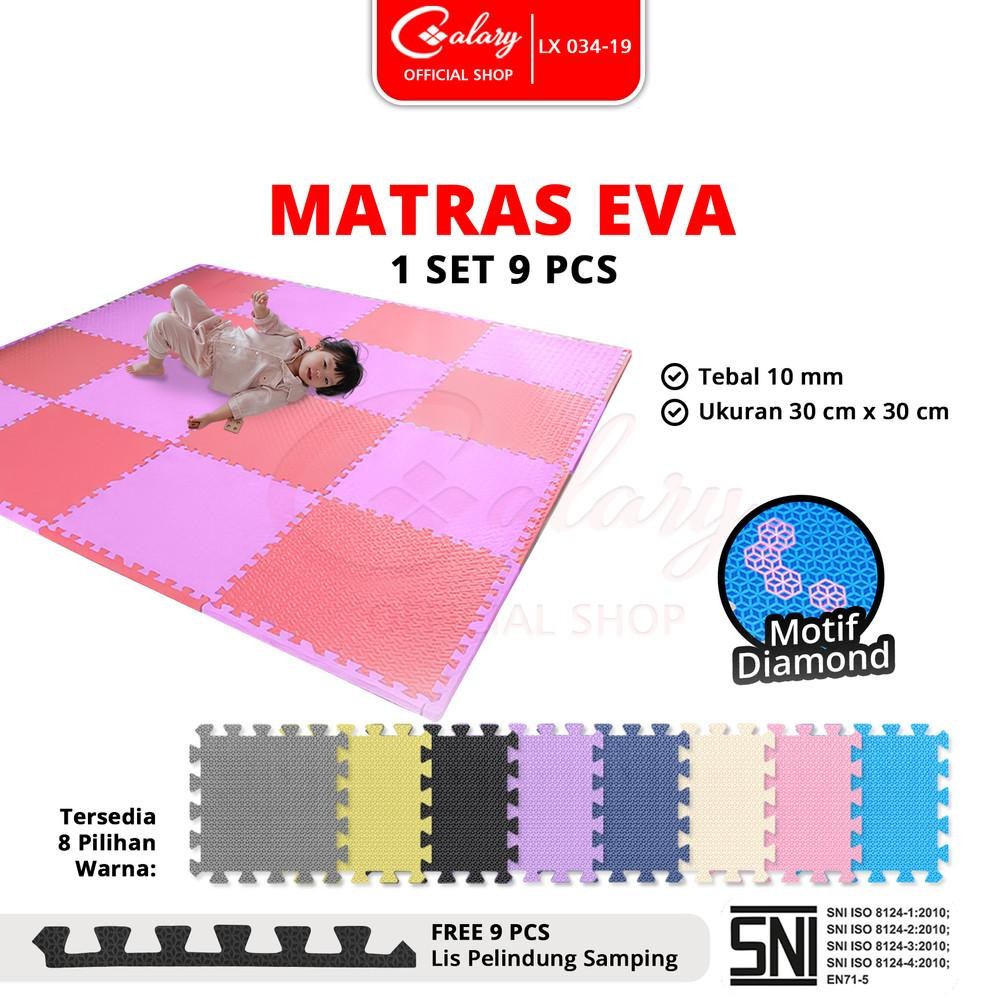 New - SPEEDS Matras Puzzle Eva 30x30cm 10mm Alas Puzzle EVA Mat Empuk Bermain Tidur Anak Karpet Bong