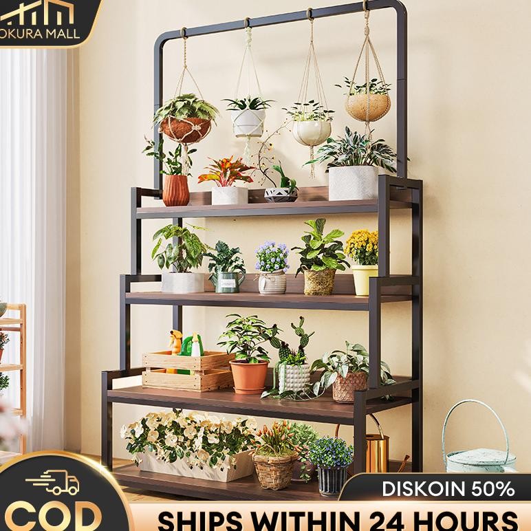 Terlaris Rak Bunga Kayu Rak Susun Penyimpanan Rak Display Rak Bunga Kayu Minimalis Rak Tanaman Outdo