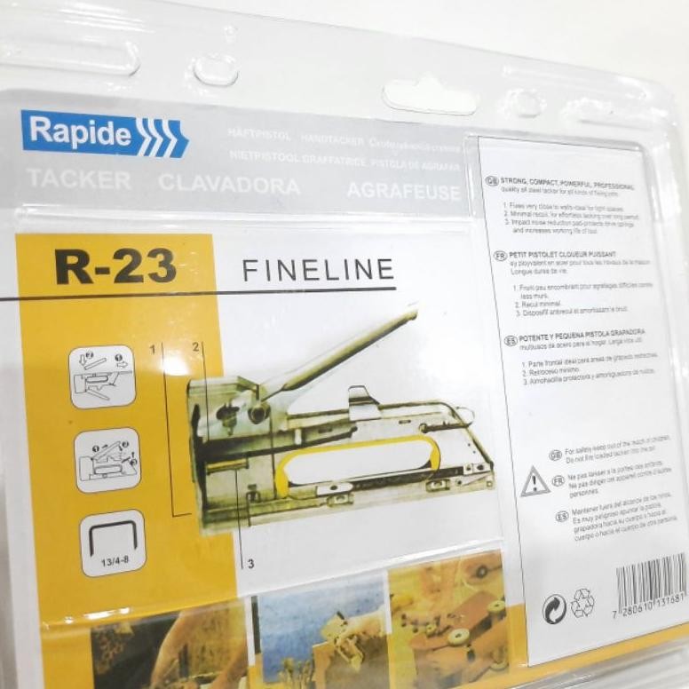 

100 % DIJAMIN ASLI RAPIDE Staple Stapler Gun Tacker R23 - Staples Hekter Gun Tembak Manual (untuk Pengerjaan Sofa, Jok Motor, Kursi, Laminating, Dekorasi)