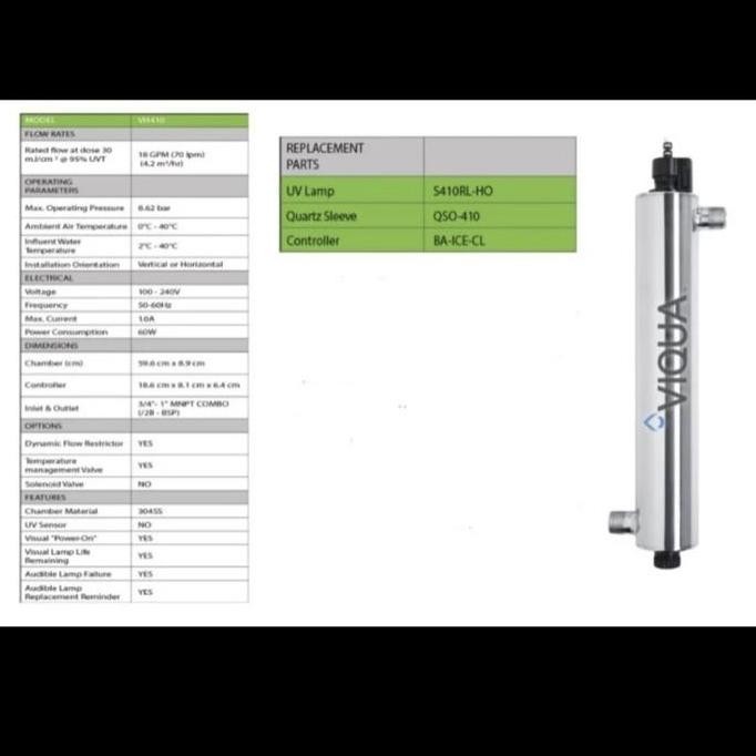 Uv Sterilight Vh410 Uv Viqua 18Gpm Ultraviolet Viqua Original Canada