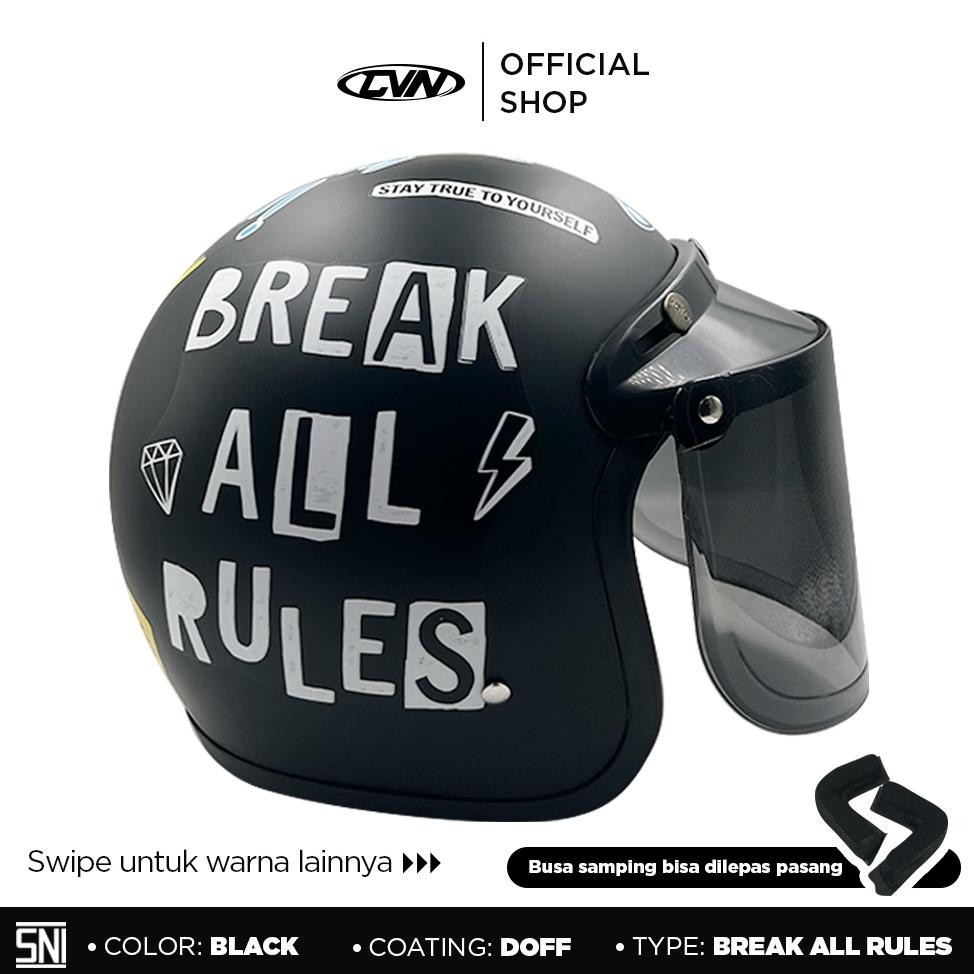 Terlaris Cvn - Helm Break All Rules Sni Busa Nyaman Dicuci