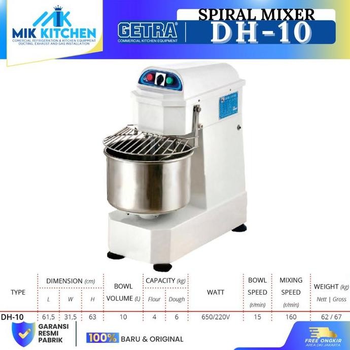 TERLARIS - GETRA SPIRAL MIXER DH-10 / DH 10 / DH10