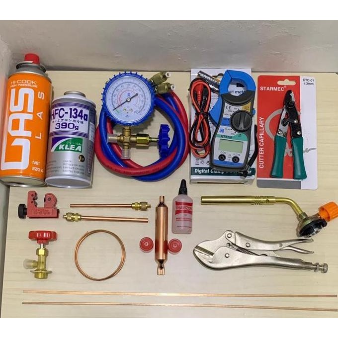 TERBARU - Paket isi freon kulkas / showcase dll dengan perlengkapan lain