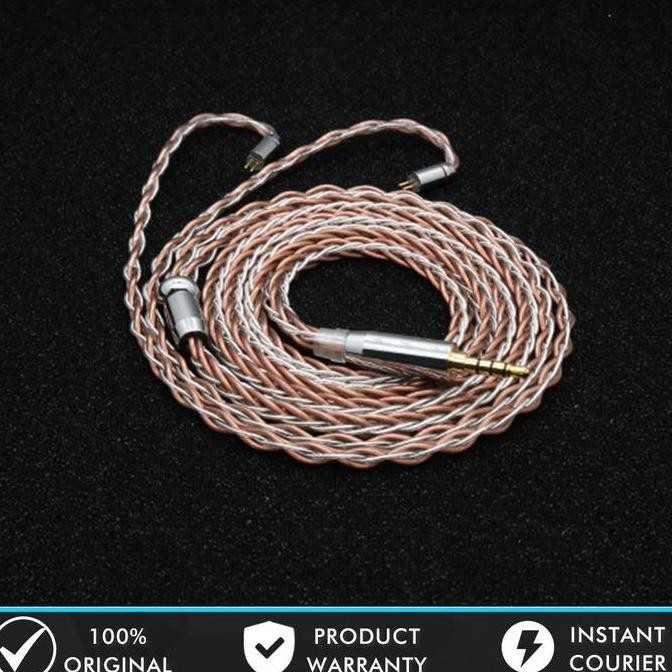 NEW XINHS 8 Core Pure Silver Single Crystal Copper Mixed Braided Kabel Earphone  Upgrade Cable
