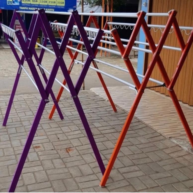 Terlaris Jemuran Baju Pakaian Alumunium Jumbo Batik, Jemuran Anti Karat, Jemuran Allumunium, Jemuran