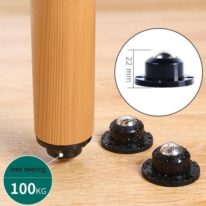 4 RODA TEMPEL UNIVERSAL 360 DERAJAT ROLLER SLIDE ADHESIVE RODA LEMARI RODA KULKAS RODA MEJA RODA BAN