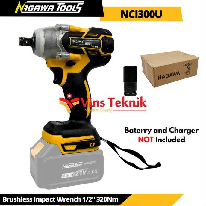 Impact Wrench Brushless NAGAWA NCI300U Mesin Pembuka Baut