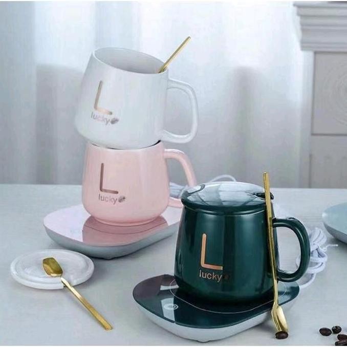 Gelas Penghangat Listrik Cangkir Keramik Pemanas Listrik Mug LT