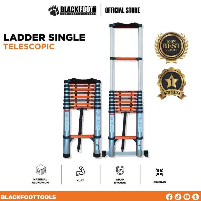 BLACKFOOT - TANGGA ALUMINIUM SINGLE TELESCOPIC/TELESCOPIC LADDER MURAH