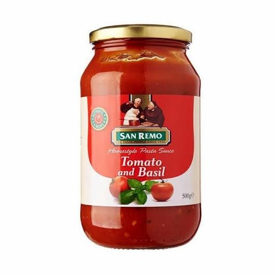 

Sale! San Remo Pasta Sauce Tomato & Basil Saus Spaghetti Pasta 500G