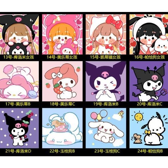 

Prakarya Anak Kanvas Lukis Anak [Seri Karakter SANRI0 dan Lotso] / Painting By Number / Set Alat Lukis DIY Kit melukis