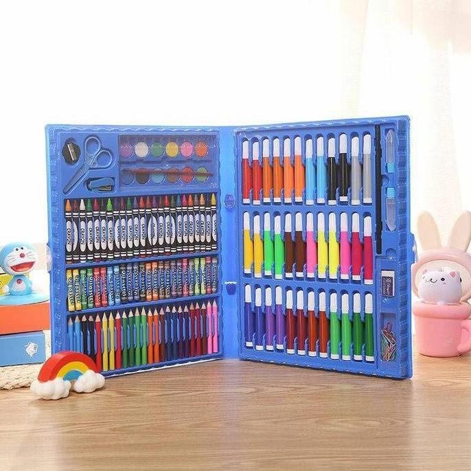 

150 Pcs Crayon Alat Lukis Anak Pensil Warna Cat Air Perlengkapan Menggambar Melukis Mewarnai Set Art Full Set Pc Krayon 150pcs 150pc Pastel Pena Cat Air Kuas IJNC