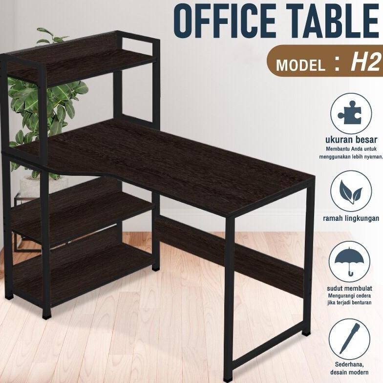 Meja Belajar Laptop Table Komputer Kerja Office Table Minimalis Serbaguna Office Table H2