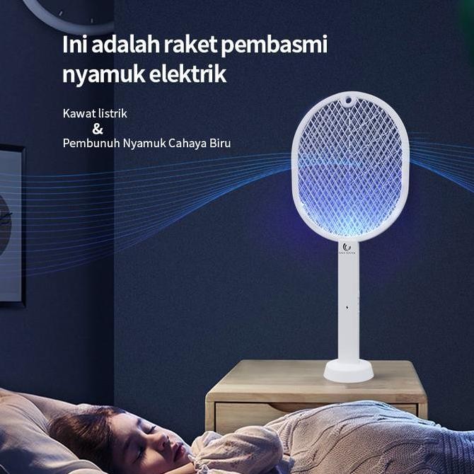 Original HAN RIVER Raket Nyamuk Elektrik 2in1 HRDWP01WT Baterai Rechargeable Ungu