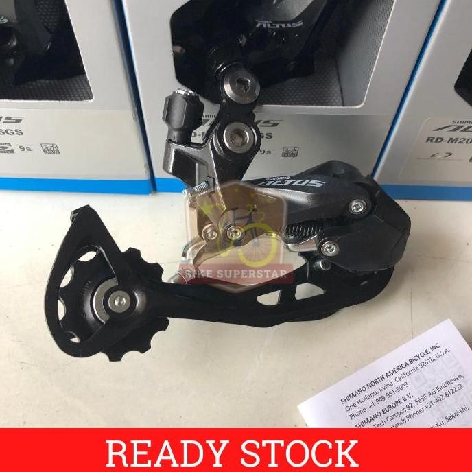 ready RD Rear Derailleur Shimano 9 Speed Altus M2000 Long Cage Sepeda
