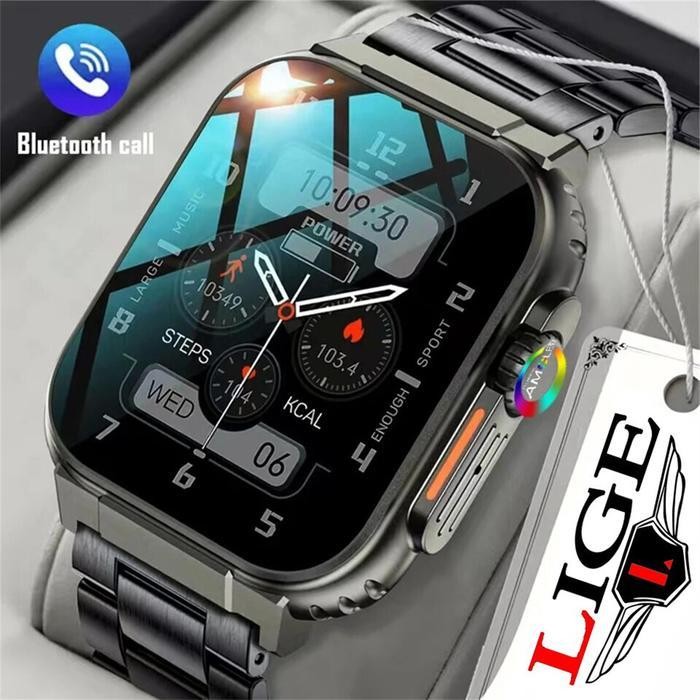 Wl Lige Amoled Jam Tangan Pintar Pria Panggilan Bluetooth Gelang Olahraga Tahan Air Ip68 Siaga Panja
