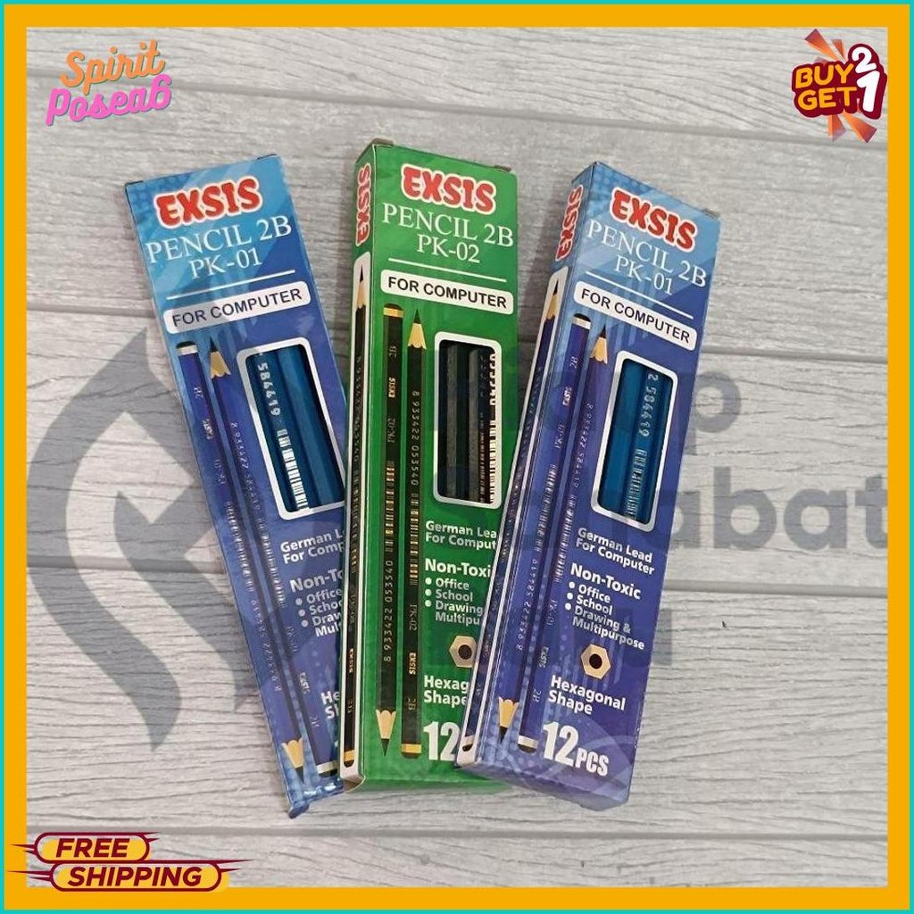 

Selusin (12 Biji) Pensil 2B Exsis Bentuk Hexagonal Diskon