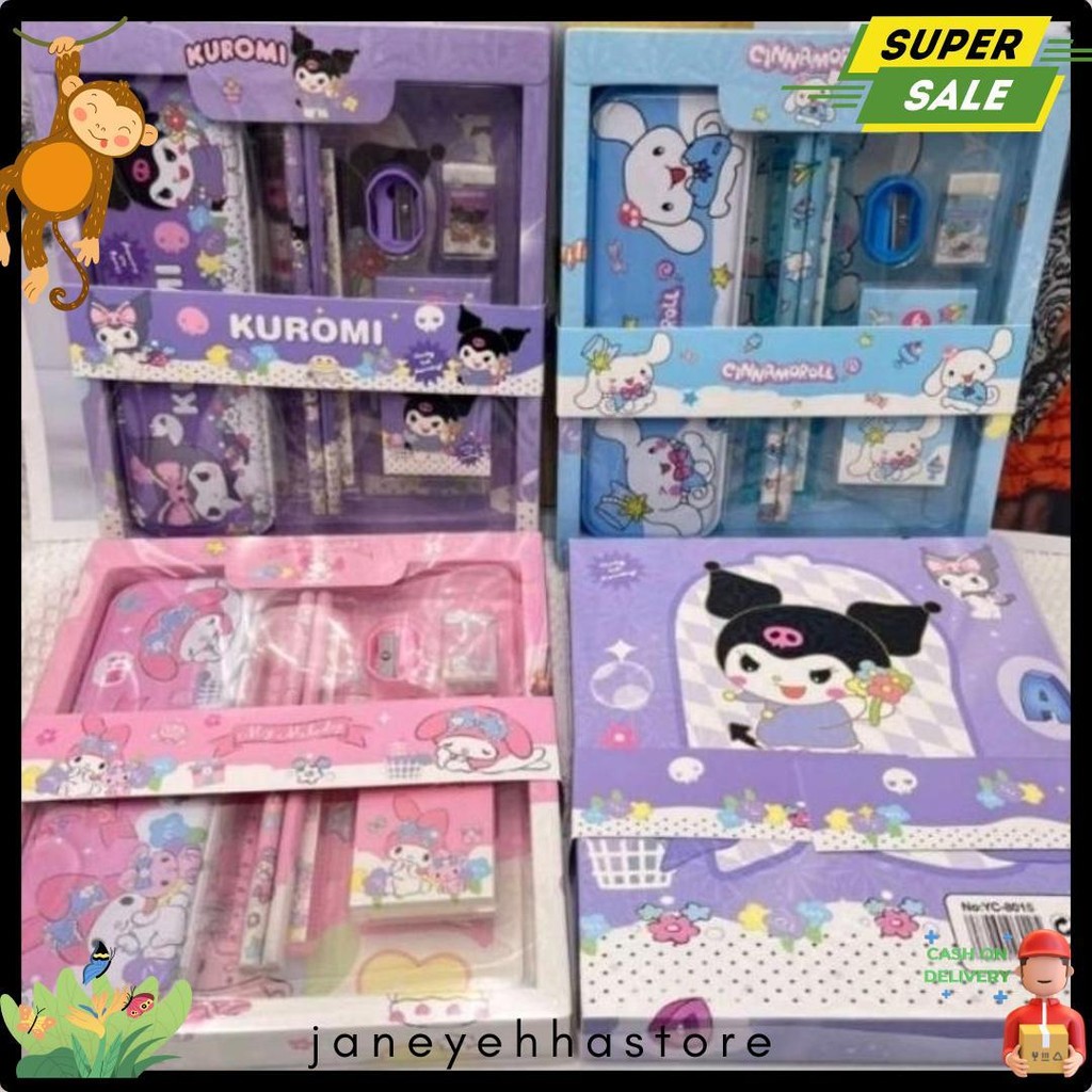 

Alat Tulis Set 6 In 1 Dan 7 In 1 Karakter Kuromi Murah Lucu / Kotak Pensil Anak Set Stationery Untuk Hadiah Anak Sekolah Sanrio Terlaris! Produk Ini Banyak Dicari