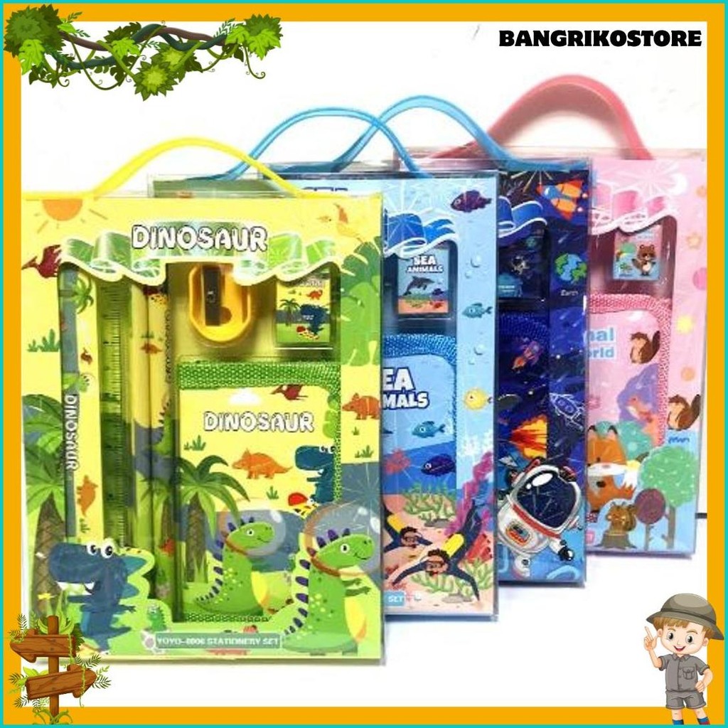 

Reseller Welcome - S5926 Stationery Set / Alat Tulis Set 6 In 1 Hadiah Souvenir / Paket Alat Tulis + Dompet Anak / Alat Tulis Set Karakter Diskon Setengah Harga