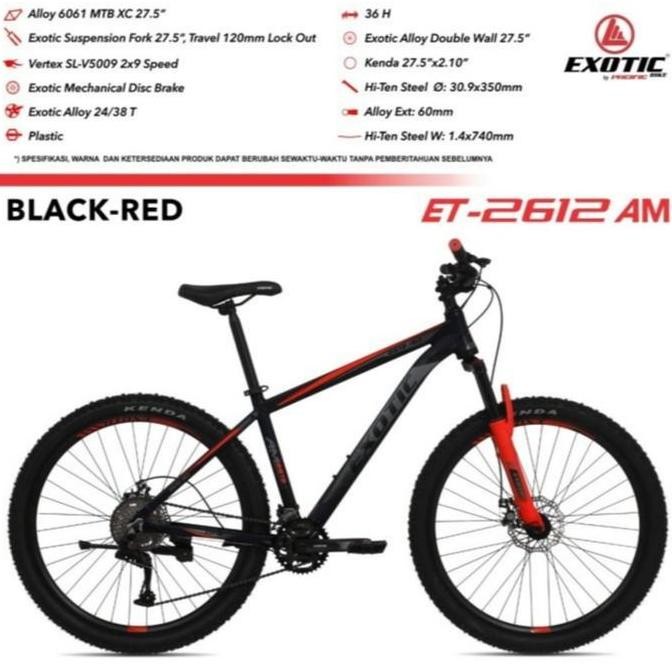 ready Mtb 27.5 Exotic 2612 Alloy Str Rem Oli Hidrolik 11 Speed