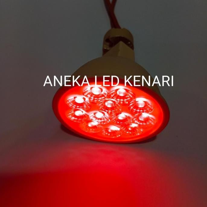 led spotlight mr16 7 Watt 12 mata 220V tusuk biru /hijau /merah/kuning