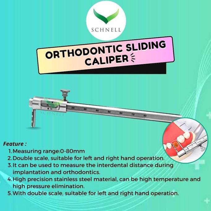 Dental Orthodontic Sliding Caliper / Alat Ukur Implan Gigi