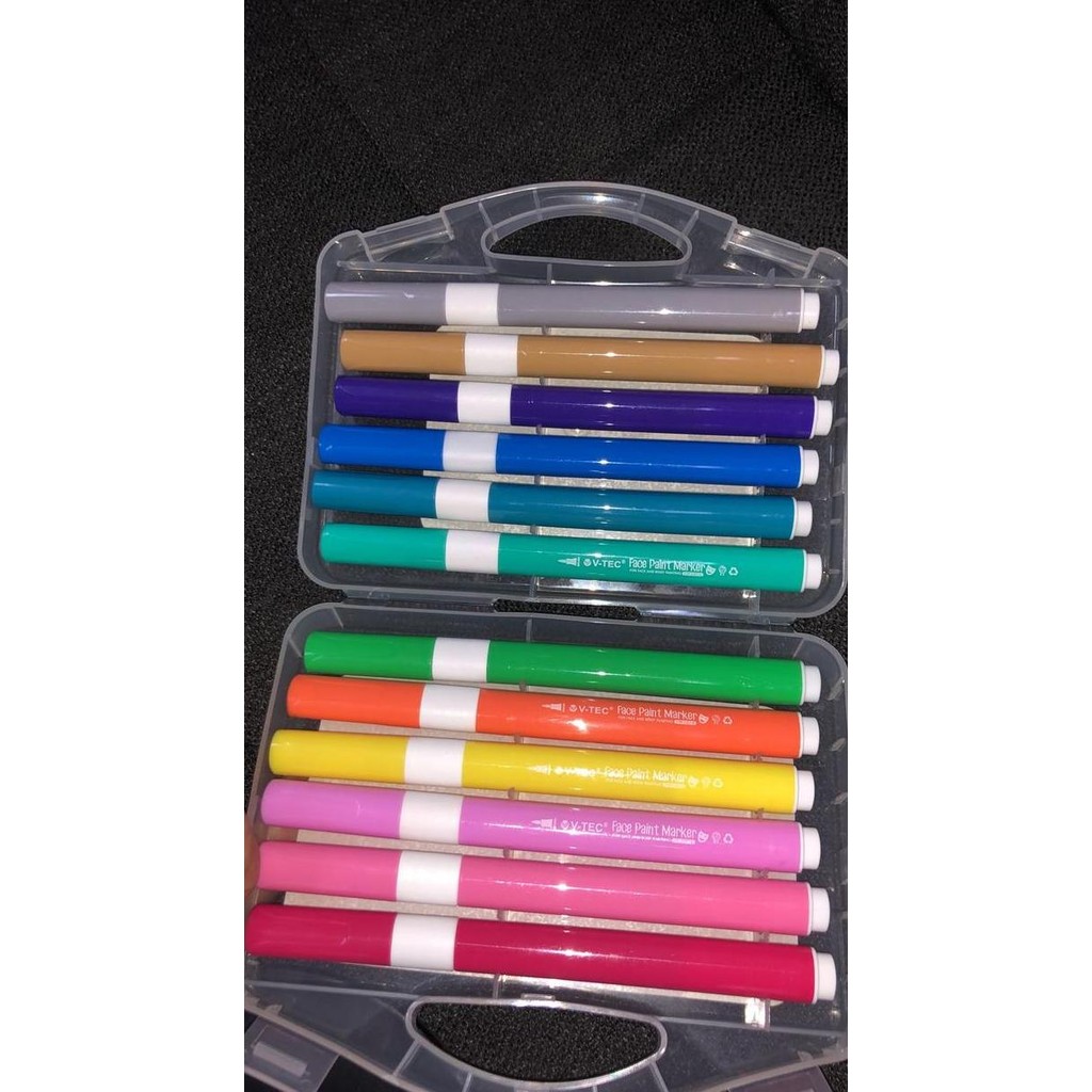 

(:(:(:(] face body paint vtev pen 12 warna mirip snazaroo bentuk spidol mduah dibersihkan