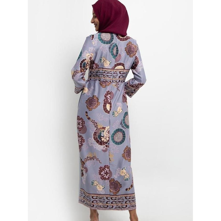 Arjuna Weda Gamis Batik Wanita Motif Azkiya - Bahan Semi Sutera | Resleting Belakang