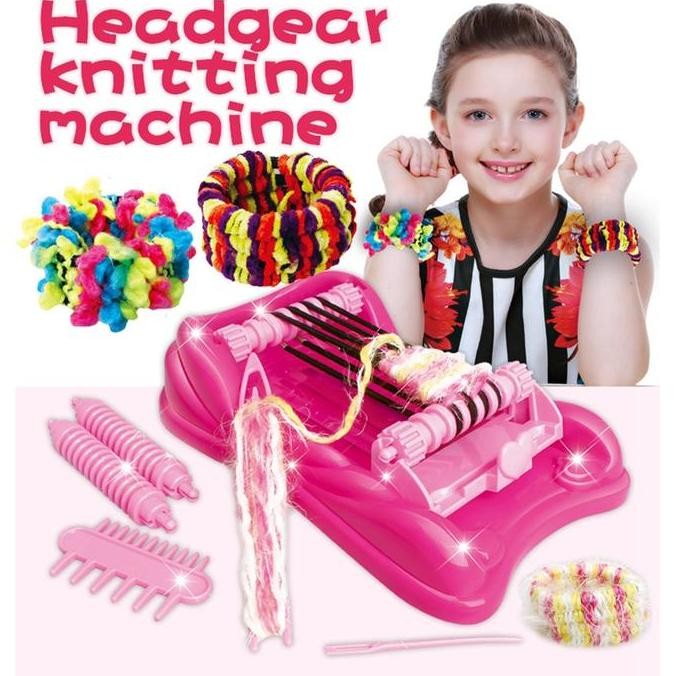 Mesin Tenun Rajut Knitting Ikat Rambut Bandana Mainan Anak Perempuan DIY Merajut Benang Wool Knittin