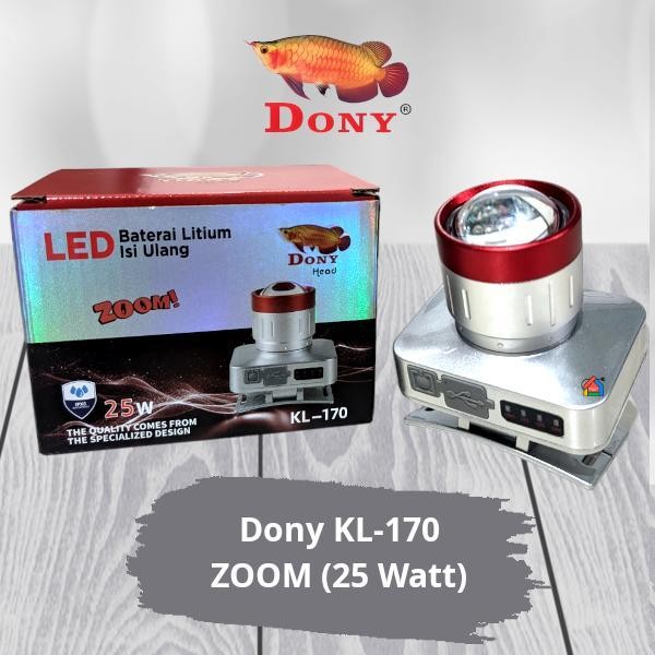 Senter Kepala Dony Kl-170 Zoom (25 Watt) / Dony Senter Kepala Kl170 Zoom Cahaya Fokus Dan Melebar [C