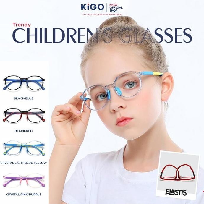 Kigo Kacamata Anak Persegi Kekinian Unisex Lensa Minus TR-90 2231