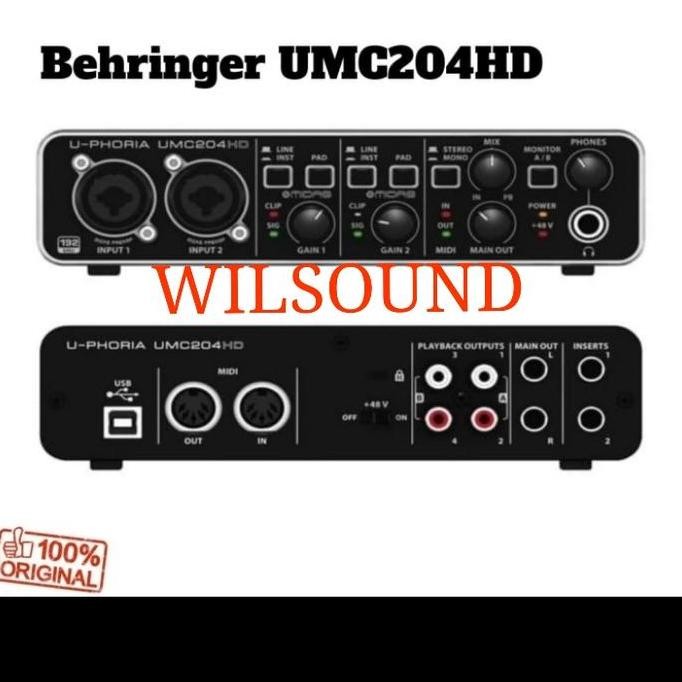 Soundcard Behringer Umc 204 Hd Umc204 Original Berkualitas