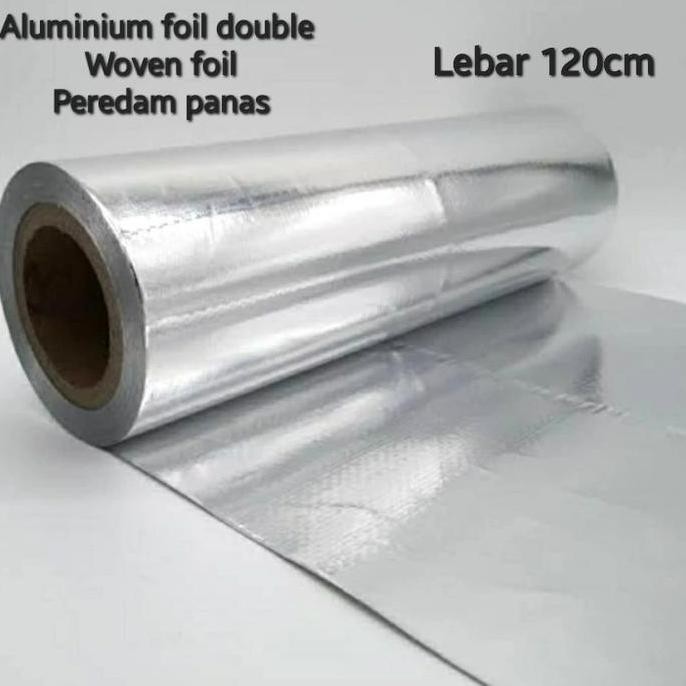=====] aluminium foil double side atap penahan panas woven foil (meteran)