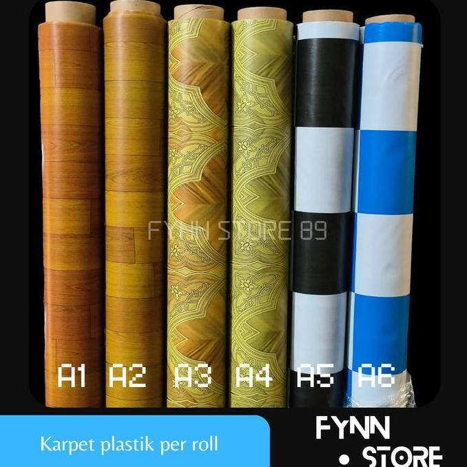 Karpet plastik untuk alas meja / lantai dijual per roll banyak motif