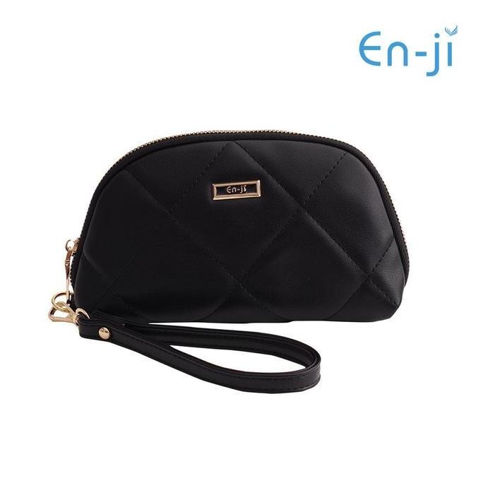 tersedia en-ji pouch bag wanita tas serut nama - hitam