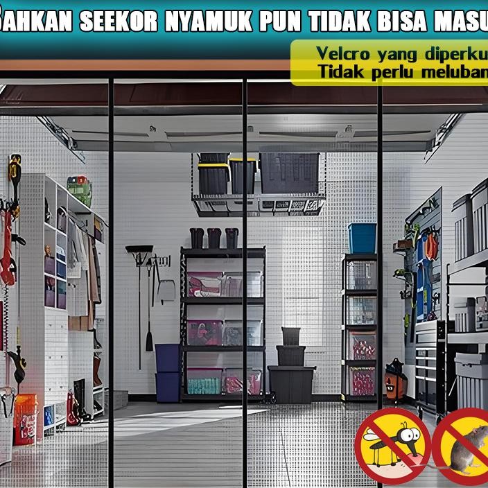 Aridoo Tirai Pintu Kamar Tirai Magnet Anti Nyamuk Kawat Nyamuk Tirai Magnet Elegan Bahan Plastik Uk.