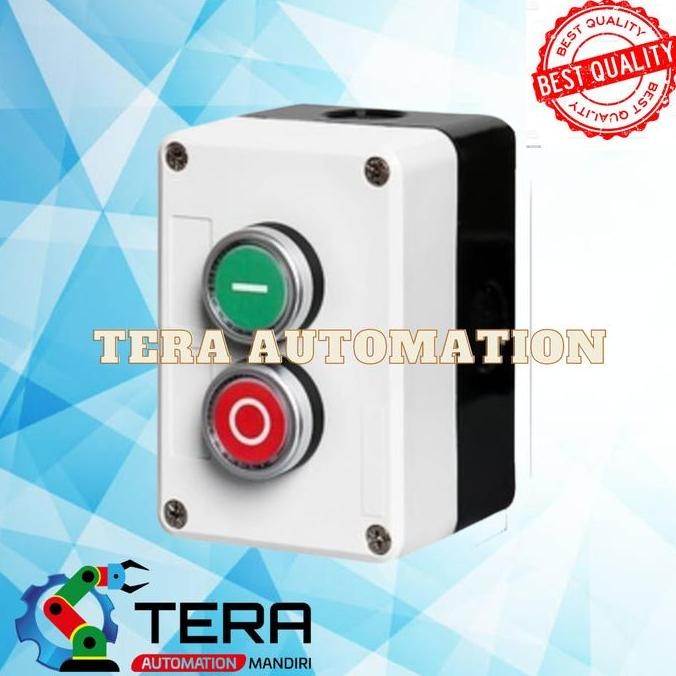 GREEN RED SIGNAL LAMP NC NO MOMENTARY PUSH BUTTON SWITCH CONTROL BOX ORIGINAL DAN TERPERCAYA