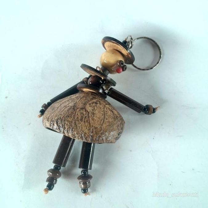 <<<<<] Gantungan kunci buah boneka kayu