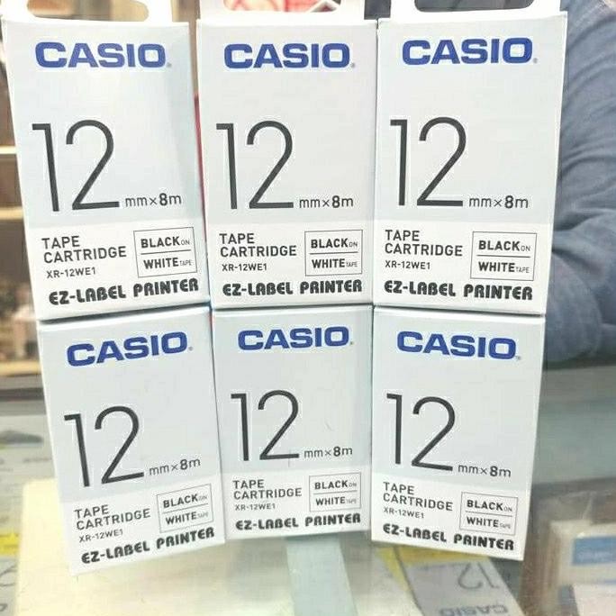 

EZ-LABEL PRINTER CASIO 12MM BLACK INK WHITE ORIGINAL DAN TERPERCAYA
