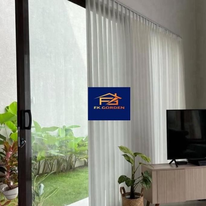 Vitrase kain dalaman gorden Putih polos